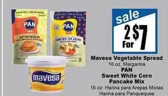 Rancho Markets Mavesa vegetable spread, pan sweet white corn pancake mix offer
