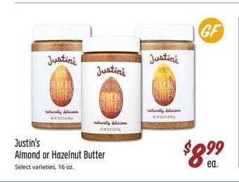 Sprouts Farmers Market Justin's almond or hazelnut butter offer