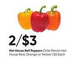 Stater Bros Hot house bell peppers offer