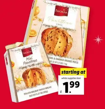 Lidl Favorina italian holiday sweet bread offer