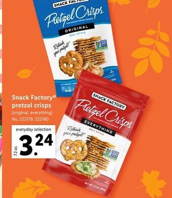 Lidl Snack factory® pretzel crisps offer