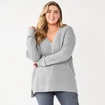 Kohl's Plus size nine west v-neck stitch front tunic offer