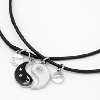 Claire's Best friends sun & moon yin yang pendant cord necklaces (2 pack) offer