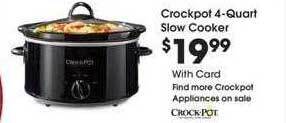 King Soopers Crockpot 4-quart slow cooker offer