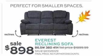 Slumberland Furniture Everest reclining sofa offer