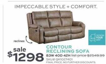 Slumberland Furniture Contour reclining sofa offer