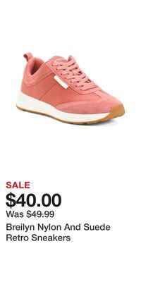 TJ Maxx Breilyn nylon and suede retro sneakers offer