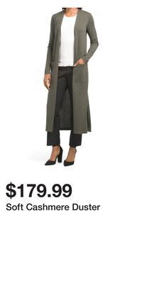 TJ Maxx Soft cashmere duster offer