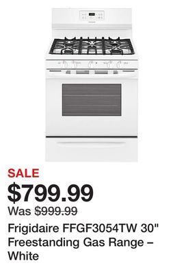 Kmart Frigidaire ffgf3054tw 30" freestanding gas range – white offer