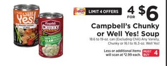 ShopRite Chunky or well yes! soup offer