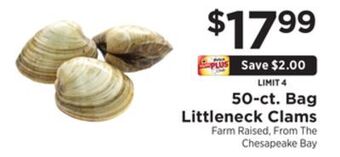 ShopRite 50-ct. bag littleneck clams offer