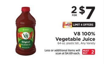 ShopRite 100% vegetable juice offer