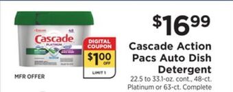 ShopRite Action pacs auto dish detergent offer