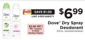 ShopRite Dry spray deodorant offer