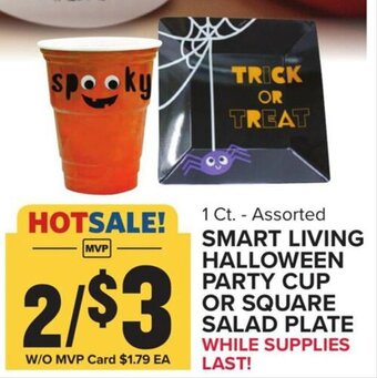 Food Lion Smart Living Halloween Party Cup or Square Salad Plate offer