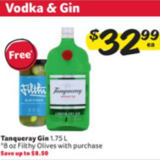 Winn Dixie Tanqueray gin offer
