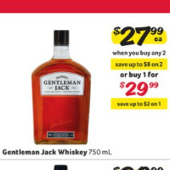 Winn Dixie Gentleman jack whiskey offer