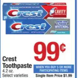 Star Market Crest toothpaste offer