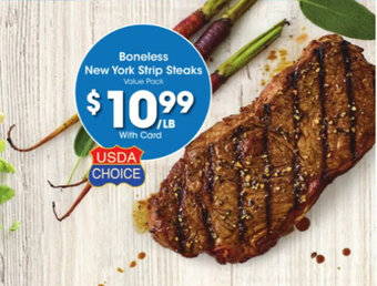 Kroger Boneless New York Strip Steaks offer