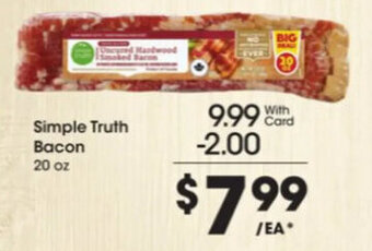 Kroger Simple Truth Bacon offer