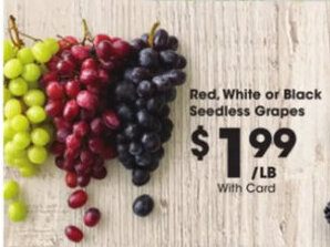 Kroger Red, White or Black Seedless Grapes offer