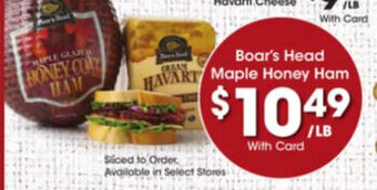 Kroger Boar's Head Maple Honey Ham offer