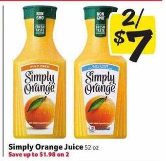 Weis Markets Simply orange juice offer