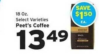 Weis Markets Peet's coffee offer