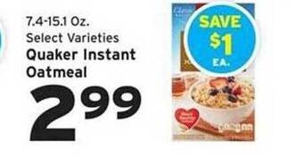 Weis Markets Quaker instant oatmeal offer