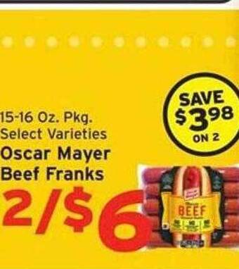 Weis Markets Oscar mayer beef franks offer