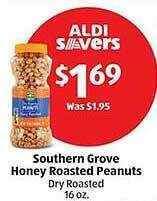 Aldi Southern grove honey roasted peanuts offer