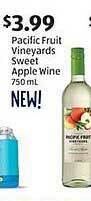 Aldi Pacific fruit vineyards sweet apple wine offer