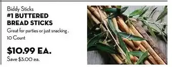 Bristol Farms Buttered bread sticks offer