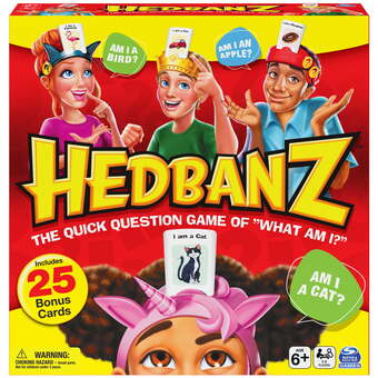 Walmart Hedbanz picture guessing game with 25 bonus cards, for kids and families ages 6 and up, walmart exclusive offer