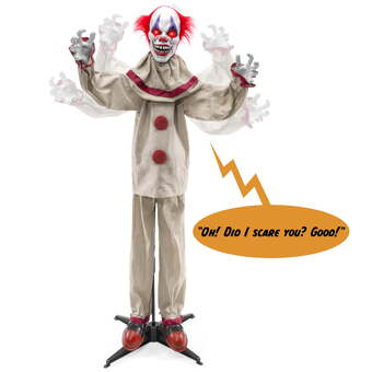 Walmart Best choice products scary harry the motion activated animatronic killer clown, halloween prop w/ pre-recorded lines offer