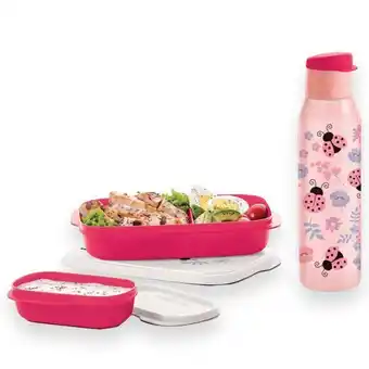 Tupperware Ladybugs divided lunch container and 16oz water bottle set offer