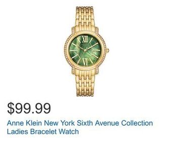 Costco Anne klein new york sixth avenue collection ladies bracelet watch offer