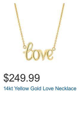Costco 14kt yellow gold love necklace offer