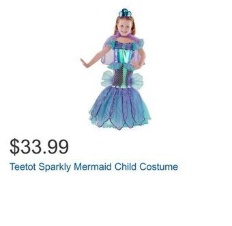 Costco Teetot sparkly mermaid child costume offer