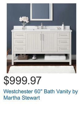 Costco Westchester 60" bath vanity by martha stewart offer