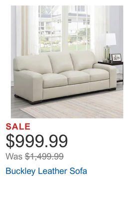 Costco Buckley leather sofa offer