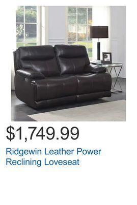 Costco Ridgewin leather power reclining loveseat offer