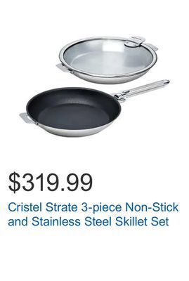 Costco Cristel strate 3-piece non-stick and stainless steel skillet set offer