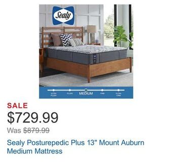 Costco Sealy posturepedic plus 13" mount auburn medium mattress offer