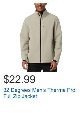 Costco 32 degrees men's therma pro full zip jacket offer