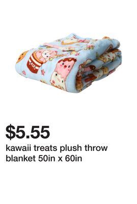 Five Below Kawaii treats plush throw blanket 50in x 60in offer