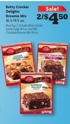 Family Dollar Betty crocker delights brownie mix offer