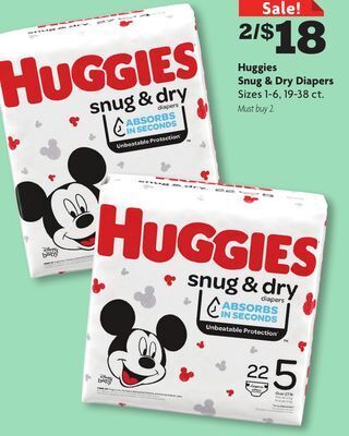 Family Dollar Huggies snug & dry diapers offer