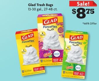 Family Dollar Glad trash bags offer