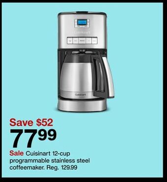 Target Cuisinart 12-cup programmable stainless steel coffeemaker offer